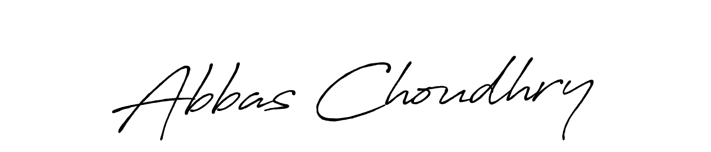 How to make Abbas Choudhry name signature. Use Antro_Vectra_Bolder style for creating short signs online. This is the latest handwritten sign. Abbas Choudhry signature style 7 images and pictures png