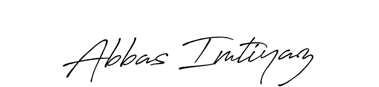 Make a beautiful signature design for name Abbas Imtiyaz. With this signature (Antro_Vectra_Bolder) style, you can create a handwritten signature for free. Abbas Imtiyaz signature style 7 images and pictures png