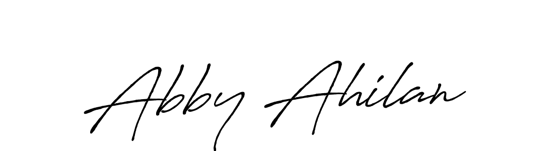 Abby Ahilan stylish signature style. Best Handwritten Sign (Antro_Vectra_Bolder) for my name. Handwritten Signature Collection Ideas for my name Abby Ahilan. Abby Ahilan signature style 7 images and pictures png