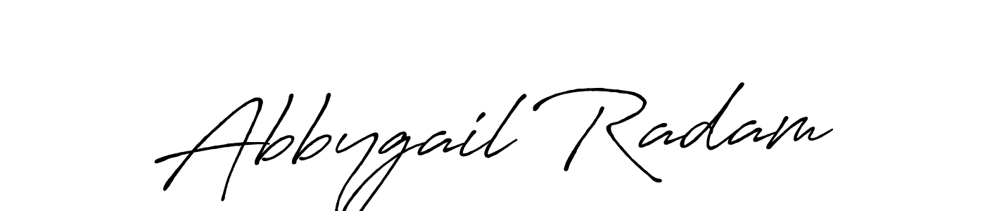 Use a signature maker to create a handwritten signature online. With this signature software, you can design (Antro_Vectra_Bolder) your own signature for name Abbygail Radam. Abbygail Radam signature style 7 images and pictures png