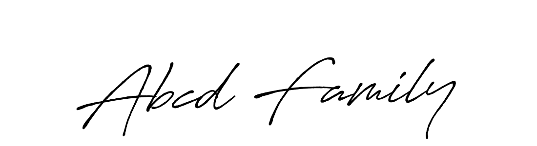 It looks lik you need a new signature style for name Abcd Family. Design unique handwritten (Antro_Vectra_Bolder) signature with our free signature maker in just a few clicks. Abcd Family signature style 7 images and pictures png