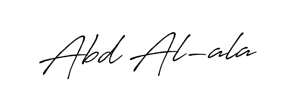 Make a beautiful signature design for name Abd Al-ala. With this signature (Antro_Vectra_Bolder) style, you can create a handwritten signature for free. Abd Al-ala signature style 7 images and pictures png