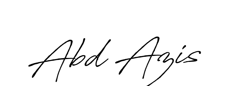 Create a beautiful signature design for name Abd Azis. With this signature (Antro_Vectra_Bolder) fonts, you can make a handwritten signature for free. Abd Azis signature style 7 images and pictures png