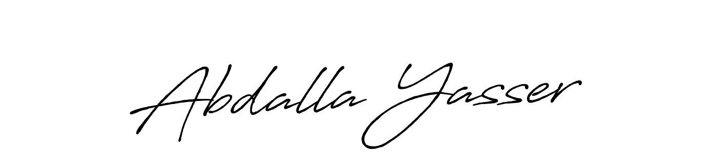 How to make Abdalla Yasser name signature. Use Antro_Vectra_Bolder style for creating short signs online. This is the latest handwritten sign. Abdalla Yasser signature style 7 images and pictures png