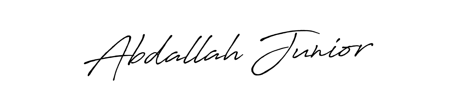 Make a beautiful signature design for name Abdallah Junior. With this signature (Antro_Vectra_Bolder) style, you can create a handwritten signature for free. Abdallah Junior signature style 7 images and pictures png