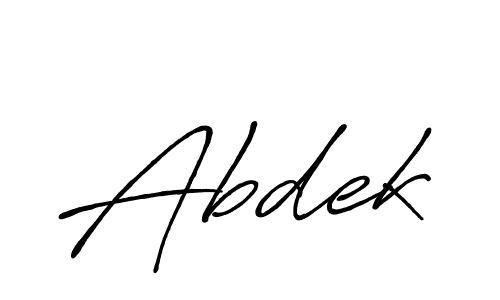 Make a beautiful signature design for name Abdek. With this signature (Antro_Vectra_Bolder) style, you can create a handwritten signature for free. Abdek signature style 7 images and pictures png