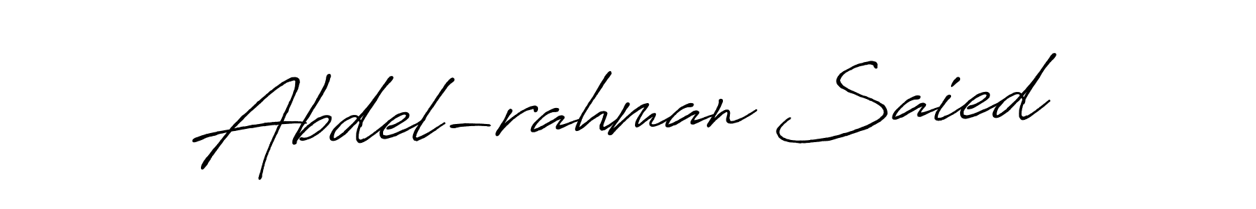 Abdel-rahman Saied stylish signature style. Best Handwritten Sign (Antro_Vectra_Bolder) for my name. Handwritten Signature Collection Ideas for my name Abdel-rahman Saied. Abdel-rahman Saied signature style 7 images and pictures png