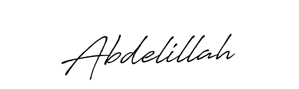 Use a signature maker to create a handwritten signature online. With this signature software, you can design (Antro_Vectra_Bolder) your own signature for name Abdelillah. Abdelillah signature style 7 images and pictures png