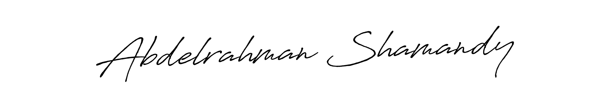 Make a beautiful signature design for name Abdelrahman Shamandy. With this signature (Antro_Vectra_Bolder) style, you can create a handwritten signature for free. Abdelrahman Shamandy signature style 7 images and pictures png