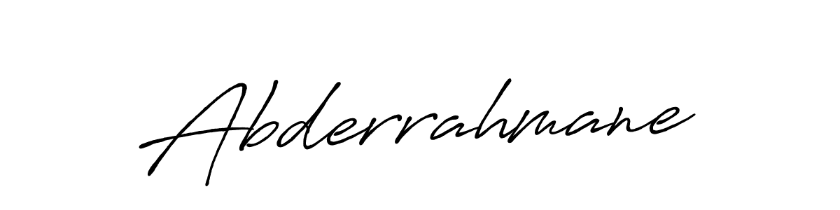 Create a beautiful signature design for name Abderrahmane. With this signature (Antro_Vectra_Bolder) fonts, you can make a handwritten signature for free. Abderrahmane signature style 7 images and pictures png