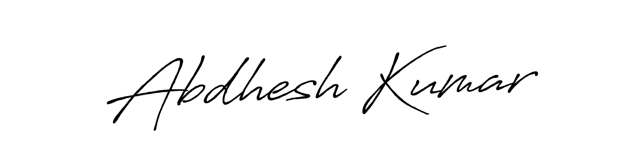 Make a beautiful signature design for name Abdhesh Kumar. With this signature (Antro_Vectra_Bolder) style, you can create a handwritten signature for free. Abdhesh Kumar signature style 7 images and pictures png