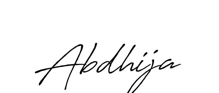 Make a beautiful signature design for name Abdhija. With this signature (Antro_Vectra_Bolder) style, you can create a handwritten signature for free. Abdhija signature style 7 images and pictures png