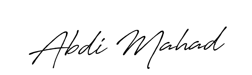 Use a signature maker to create a handwritten signature online. With this signature software, you can design (Antro_Vectra_Bolder) your own signature for name Abdi Mahad. Abdi Mahad signature style 7 images and pictures png