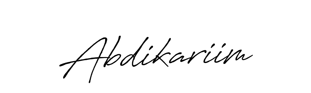 How to make Abdikariim name signature. Use Antro_Vectra_Bolder style for creating short signs online. This is the latest handwritten sign. Abdikariim signature style 7 images and pictures png