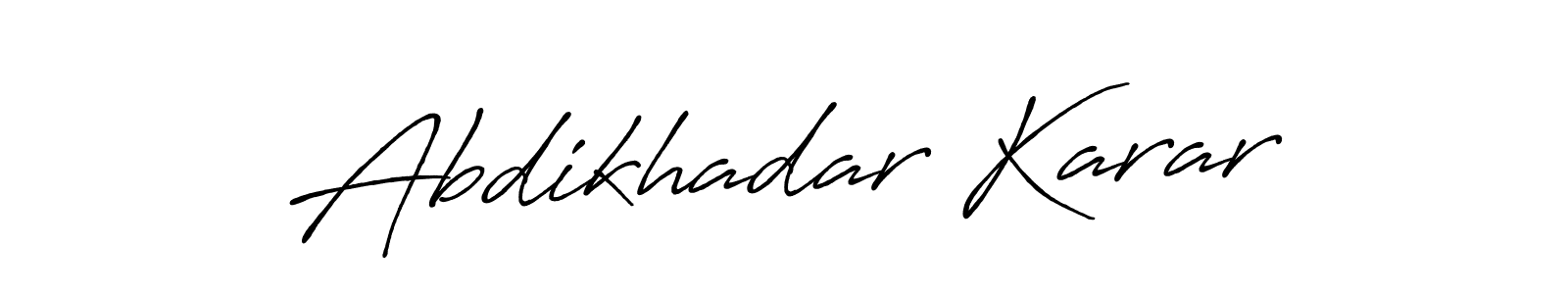 Design your own signature with our free online signature maker. With this signature software, you can create a handwritten (Antro_Vectra_Bolder) signature for name Abdikhadar Karar. Abdikhadar Karar signature style 7 images and pictures png