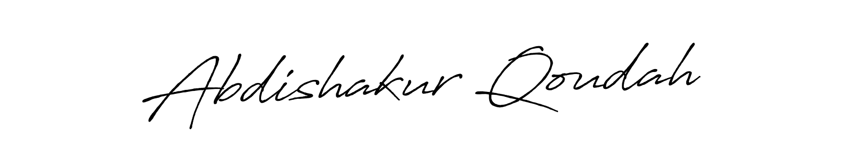 The best way (Antro_Vectra_Bolder) to make a short signature is to pick only two or three words in your name. The name Abdishakur Qoudah include a total of six letters. For converting this name. Abdishakur Qoudah signature style 7 images and pictures png