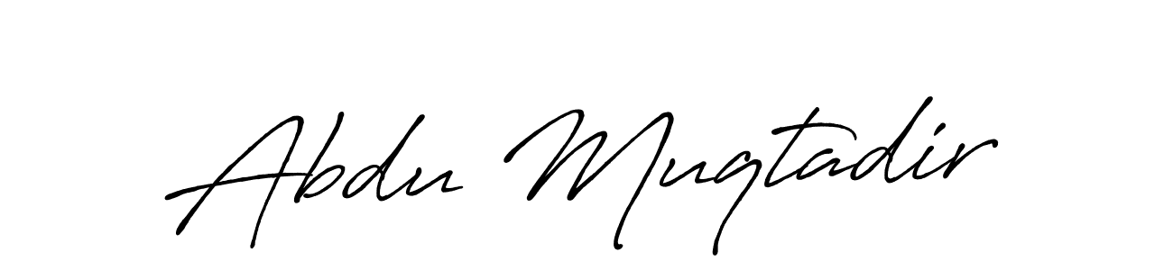 Antro_Vectra_Bolder is a professional signature style that is perfect for those who want to add a touch of class to their signature. It is also a great choice for those who want to make their signature more unique. Get Abdu Muqtadir name to fancy signature for free. Abdu Muqtadir signature style 7 images and pictures png