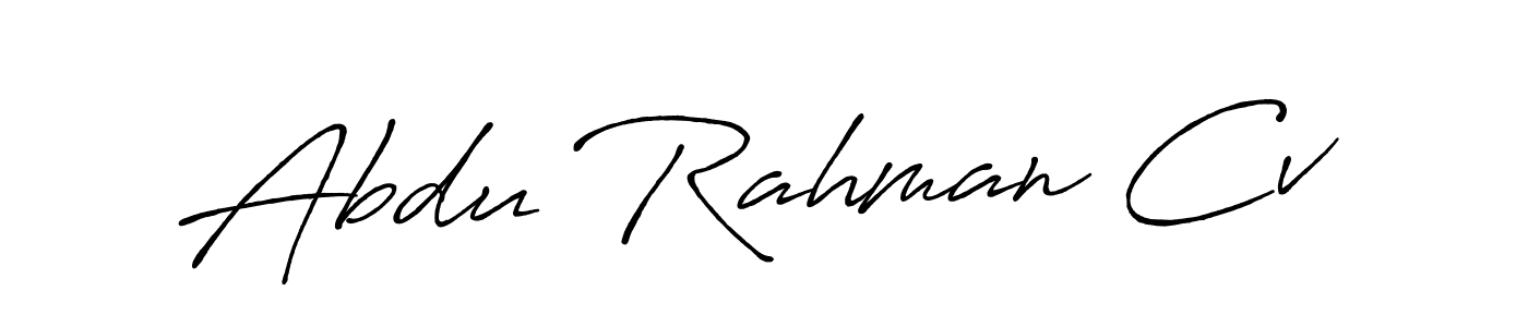 Design your own signature with our free online signature maker. With this signature software, you can create a handwritten (Antro_Vectra_Bolder) signature for name Abdu Rahman Cv. Abdu Rahman Cv signature style 7 images and pictures png