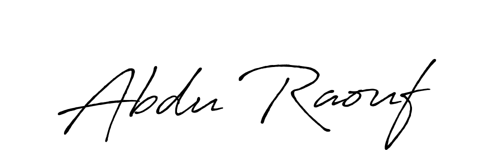 Make a beautiful signature design for name Abdu Raouf. With this signature (Antro_Vectra_Bolder) style, you can create a handwritten signature for free. Abdu Raouf signature style 7 images and pictures png