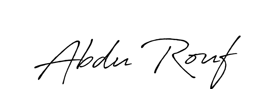 How to make Abdu Rouf name signature. Use Antro_Vectra_Bolder style for creating short signs online. This is the latest handwritten sign. Abdu Rouf signature style 7 images and pictures png
