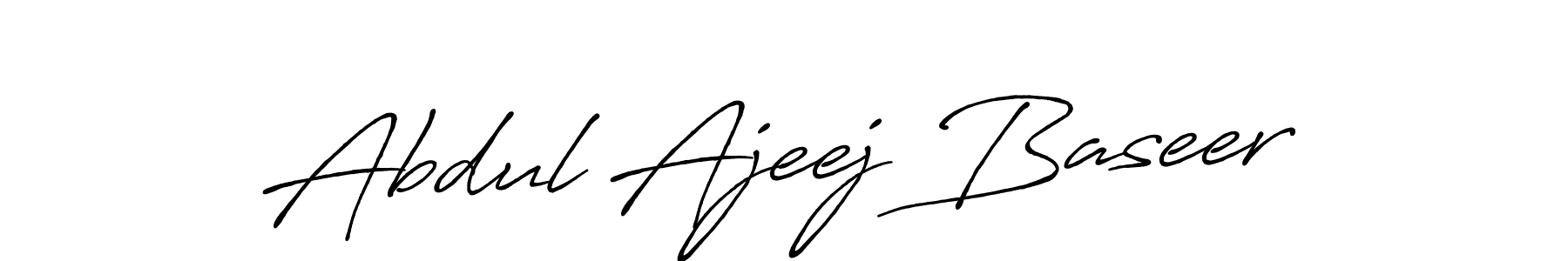 How to make Abdul Ajeej Baseer name signature. Use Antro_Vectra_Bolder style for creating short signs online. This is the latest handwritten sign. Abdul Ajeej Baseer signature style 7 images and pictures png