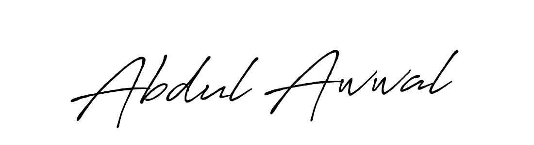 How to make Abdul Awwal name signature. Use Antro_Vectra_Bolder style for creating short signs online. This is the latest handwritten sign. Abdul Awwal signature style 7 images and pictures png