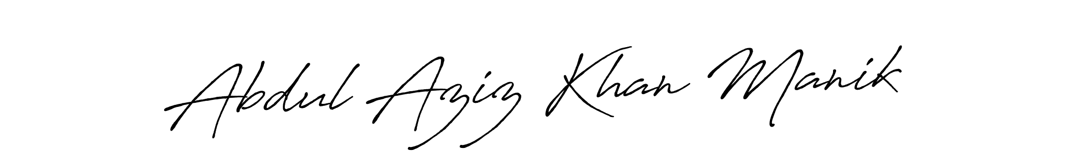 Also we have Abdul Aziz Khan Manik name is the best signature style. Create professional handwritten signature collection using Antro_Vectra_Bolder autograph style. Abdul Aziz Khan Manik signature style 7 images and pictures png