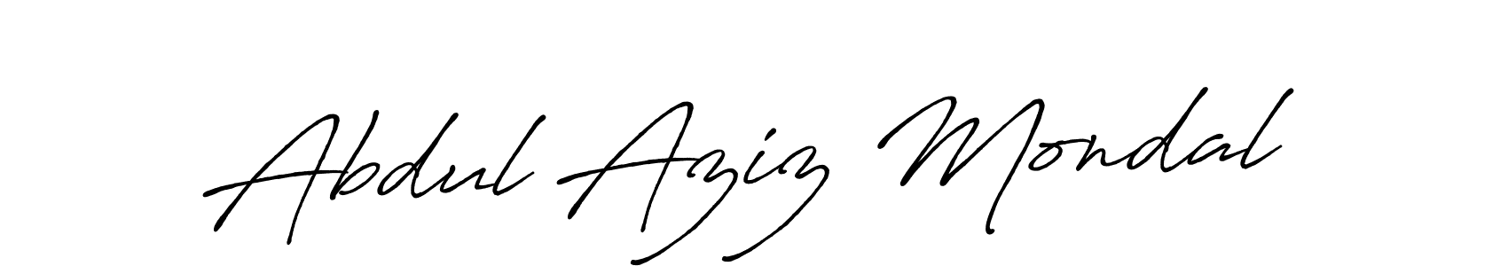 Create a beautiful signature design for name Abdul Aziz Mondal. With this signature (Antro_Vectra_Bolder) fonts, you can make a handwritten signature for free. Abdul Aziz Mondal signature style 7 images and pictures png