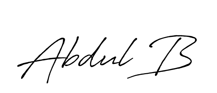 Create a beautiful signature design for name Abdul B. With this signature (Antro_Vectra_Bolder) fonts, you can make a handwritten signature for free. Abdul B signature style 7 images and pictures png