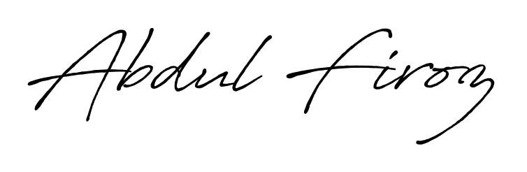 A sleek calligraphic signature for name Abdul Firoz utilizing Antro_Vectra_Bolder styling. Great for adding personal signatures to photos and art. Abdul Firoz signature style 7 images and pictures png