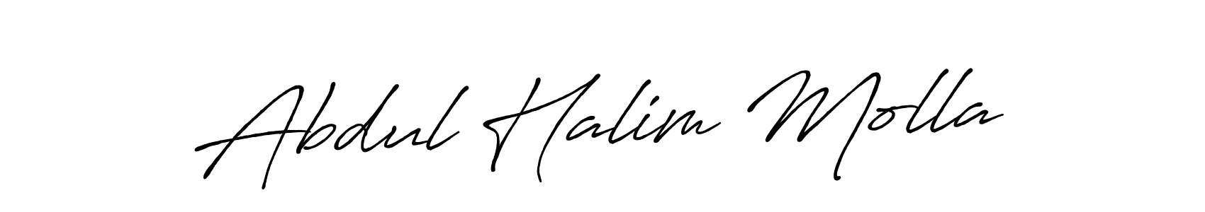 Design your own signature with our free online signature maker. With this signature software, you can create a handwritten (Antro_Vectra_Bolder) signature for name Abdul Halim Molla. Abdul Halim Molla signature style 7 images and pictures png