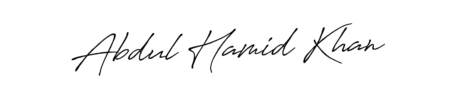 Create a beautiful signature design for name Abdul Hamid Khan. With this signature (Antro_Vectra_Bolder) fonts, you can make a handwritten signature for free. Abdul Hamid Khan signature style 7 images and pictures png