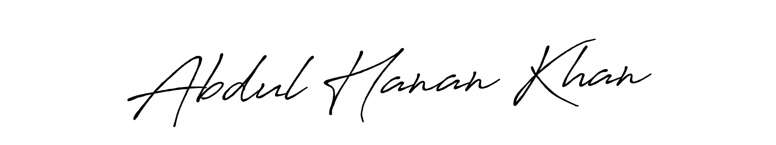 Use a signature maker to create a handwritten signature online. With this signature software, you can design (Antro_Vectra_Bolder) your own signature for name Abdul Hanan Khan. Abdul Hanan Khan signature style 7 images and pictures png