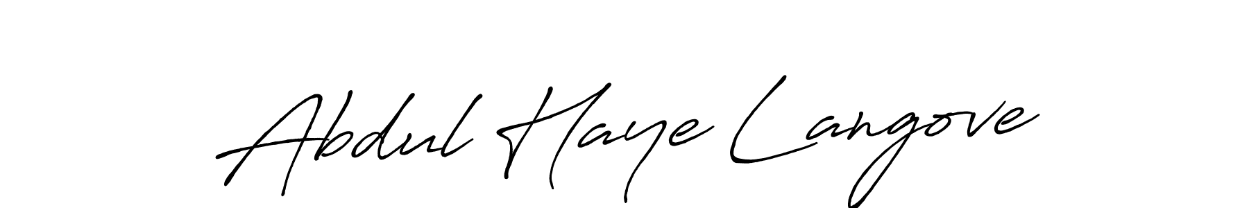 Design your own signature with our free online signature maker. With this signature software, you can create a handwritten (Antro_Vectra_Bolder) signature for name Abdul Haye Langove. Abdul Haye Langove signature style 7 images and pictures png