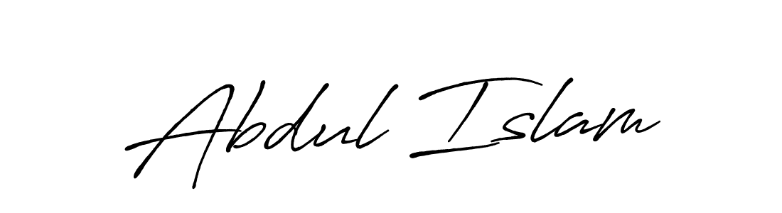 Use a signature maker to create a handwritten signature online. With this signature software, you can design (Antro_Vectra_Bolder) your own signature for name Abdul Islam. Abdul Islam signature style 7 images and pictures png