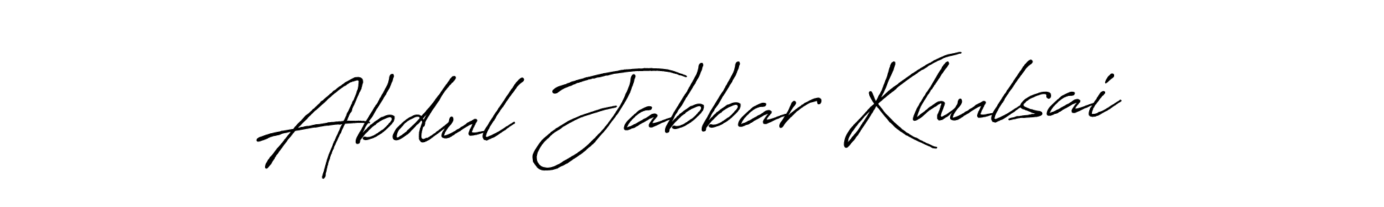 The best way (Antro_Vectra_Bolder) to make a short signature is to pick only two or three words in your name. The name Abdul Jabbar Khulsai include a total of six letters. For converting this name. Abdul Jabbar Khulsai signature style 7 images and pictures png