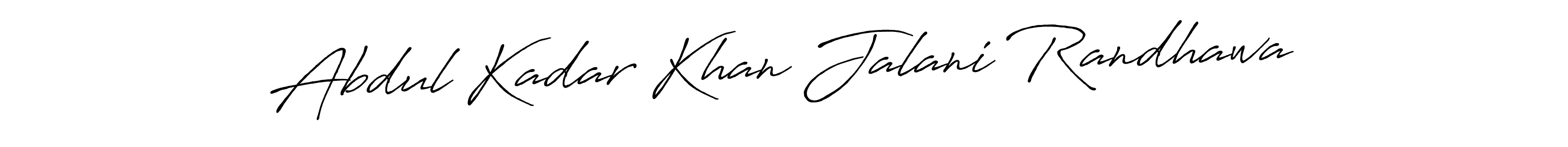 Make a beautiful signature design for name Abdul Kadar Khan Jalani Randhawa. With this signature (Antro_Vectra_Bolder) style, you can create a handwritten signature for free. Abdul Kadar Khan Jalani Randhawa signature style 7 images and pictures png