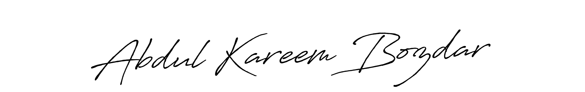 Make a short Abdul Kareem Bozdar signature style. Manage your documents anywhere anytime using Antro_Vectra_Bolder. Create and add eSignatures, submit forms, share and send files easily. Abdul Kareem Bozdar signature style 7 images and pictures png