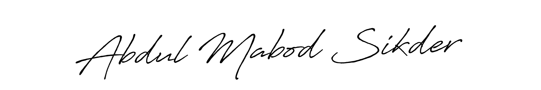 Create a beautiful signature design for name Abdul Mabod Sikder. With this signature (Antro_Vectra_Bolder) fonts, you can make a handwritten signature for free. Abdul Mabod Sikder signature style 7 images and pictures png