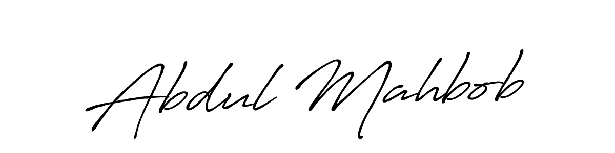 Design your own signature with our free online signature maker. With this signature software, you can create a handwritten (Antro_Vectra_Bolder) signature for name Abdul Mahbob. Abdul Mahbob signature style 7 images and pictures png