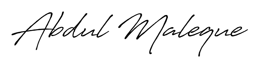 Download transparent PNG signature for name Abdul Maleque styled with Antro_Vectra_Bolder font. Ready to paste directly into PDF and Word agreements. Abdul Maleque signature style 7 images and pictures png