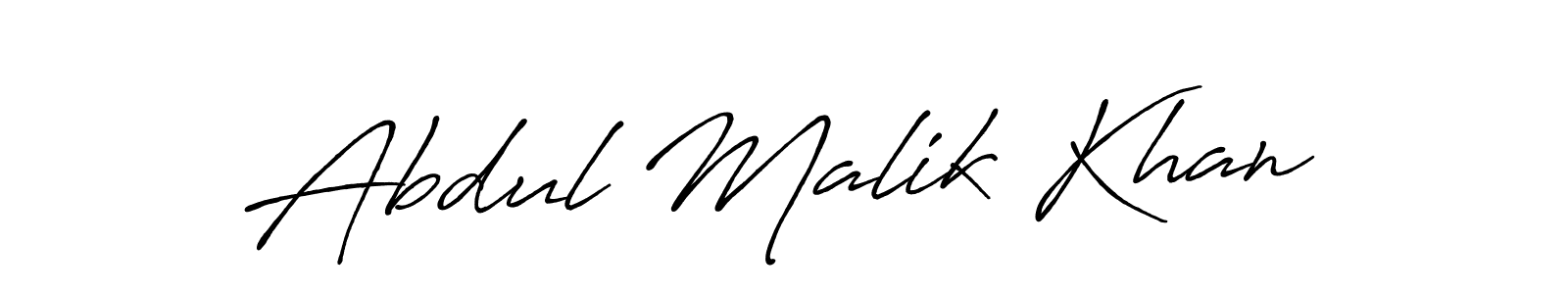Design your own signature with our free online signature maker. With this signature software, you can create a handwritten (Antro_Vectra_Bolder) signature for name Abdul Malik Khan. Abdul Malik Khan signature style 7 images and pictures png
