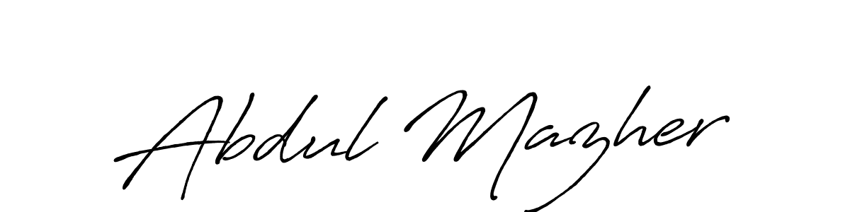 Create a beautiful signature design for name Abdul Mazher. With this signature (Antro_Vectra_Bolder) fonts, you can make a handwritten signature for free. Abdul Mazher signature style 7 images and pictures png
