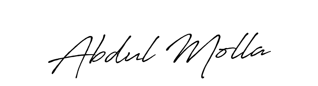 Design your own signature with our free online signature maker. With this signature software, you can create a handwritten (Antro_Vectra_Bolder) signature for name Abdul Molla. Abdul Molla signature style 7 images and pictures png