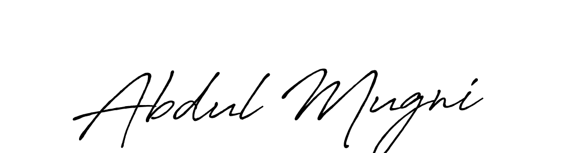 How to make Abdul Mugni name signature. Use Antro_Vectra_Bolder style for creating short signs online. This is the latest handwritten sign. Abdul Mugni signature style 7 images and pictures png