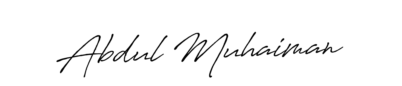 How to make Abdul Muhaiman name signature. Use Antro_Vectra_Bolder style for creating short signs online. This is the latest handwritten sign. Abdul Muhaiman signature style 7 images and pictures png