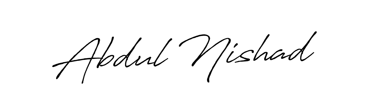 Make a beautiful signature design for name Abdul Nishad. With this signature (Antro_Vectra_Bolder) style, you can create a handwritten signature for free. Abdul Nishad signature style 7 images and pictures png