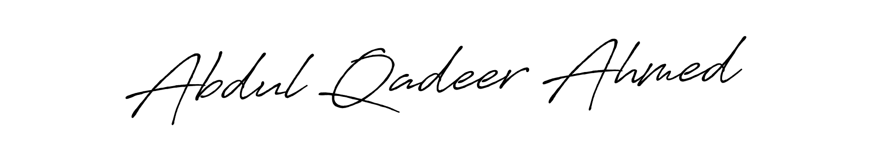 Use a signature maker to create a handwritten signature online. With this signature software, you can design (Antro_Vectra_Bolder) your own signature for name Abdul Qadeer Ahmed. Abdul Qadeer Ahmed signature style 7 images and pictures png