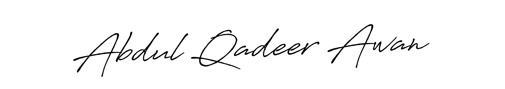How to make Abdul Qadeer Awan name signature. Use Antro_Vectra_Bolder style for creating short signs online. This is the latest handwritten sign. Abdul Qadeer Awan signature style 7 images and pictures png