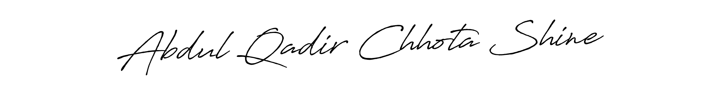 The best way (Antro_Vectra_Bolder) to make a short signature is to pick only two or three words in your name. The name Abdul Qadir Chhota Shine include a total of six letters. For converting this name. Abdul Qadir Chhota Shine signature style 7 images and pictures png